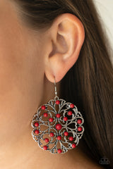 Rainbow Dew Red Paparazzi Earrings