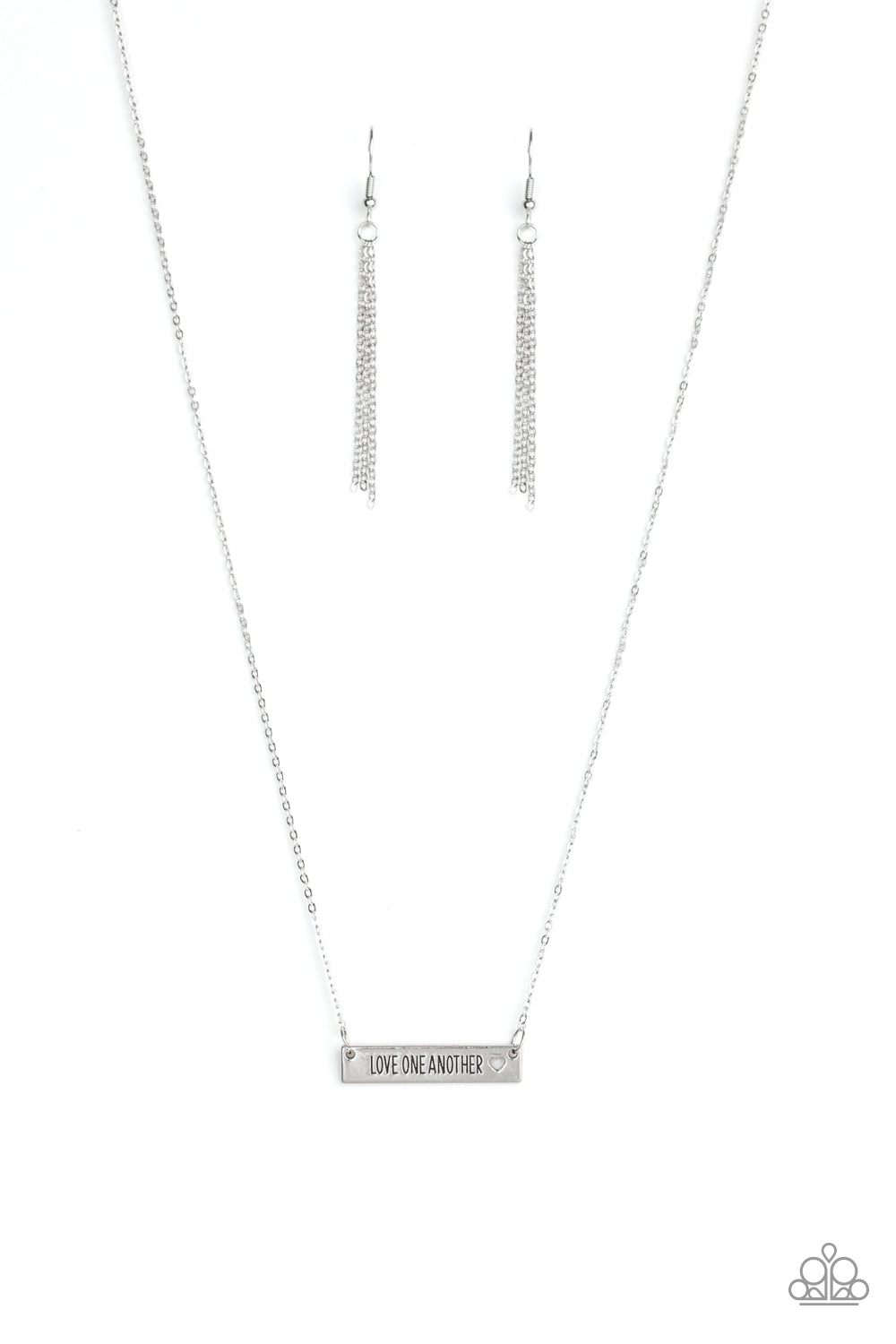Love One Another Silver Paparazzi Necklace