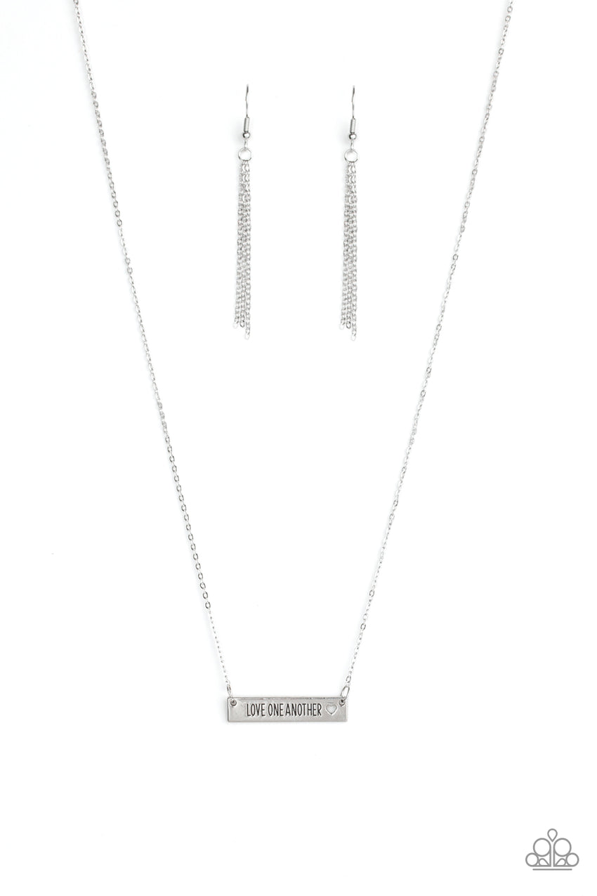 Love One Another Silver Paparazzi Necklace