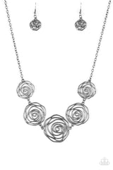 Rosy Rosette Necklace and Matching Earrings - A Diva Mentality 