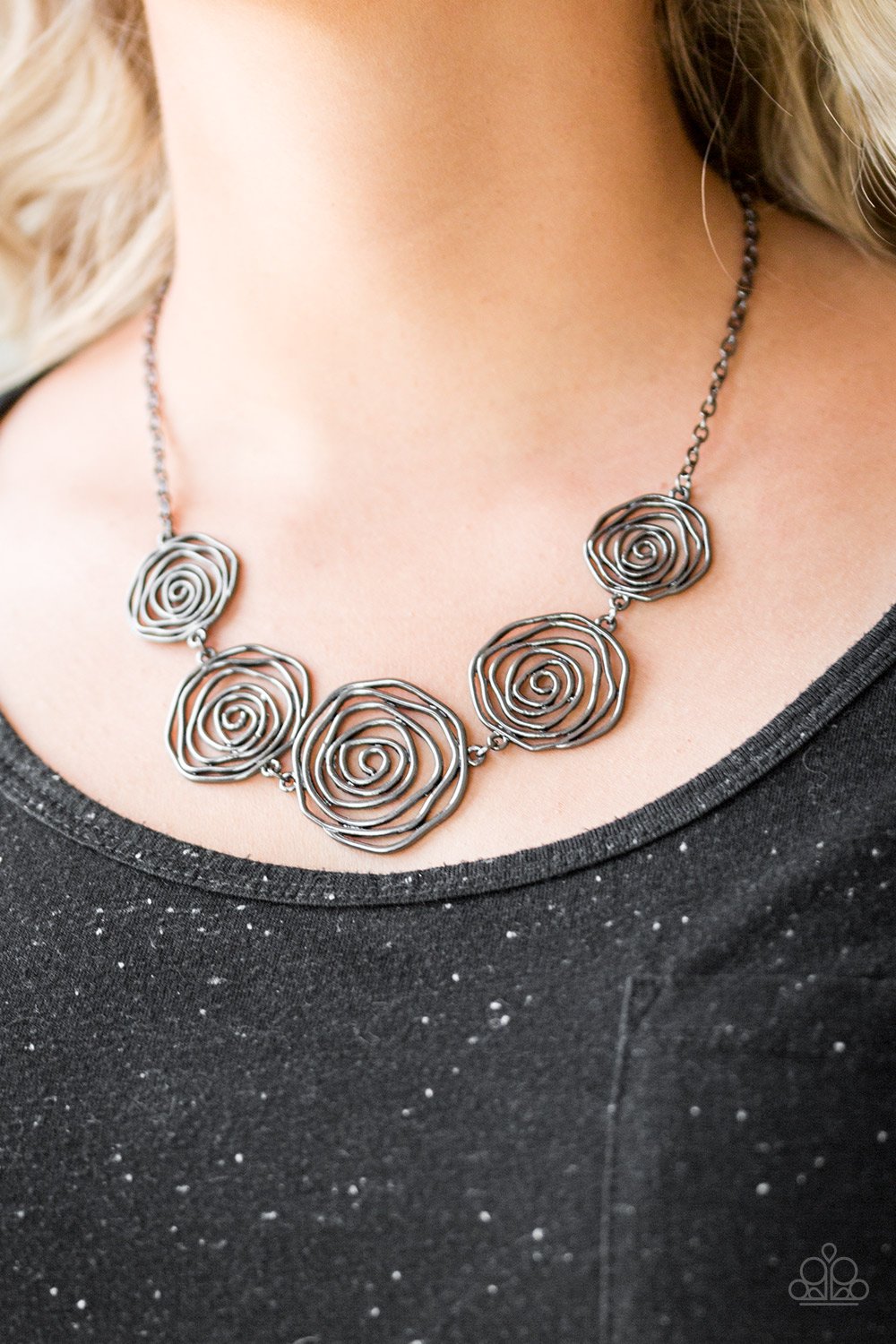 Rosy Rosette Necklace and Matching Earrings - A Diva Mentality 