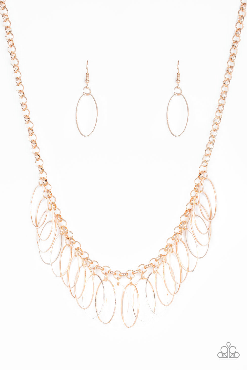 Fringe Finale - Rose Gold Necklace With Matching Earrings - A Diva Mentality 