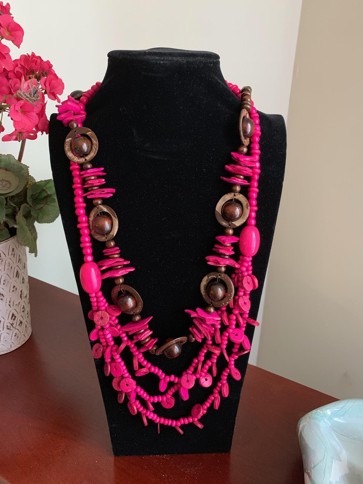 The Pink Tropical Tango 2 Piece Necklace Set - A Diva Mentality 
