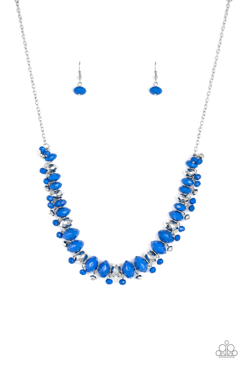 BRAGs To Riches - Blue Necklace and Matching Earrings - A Diva Mentality 