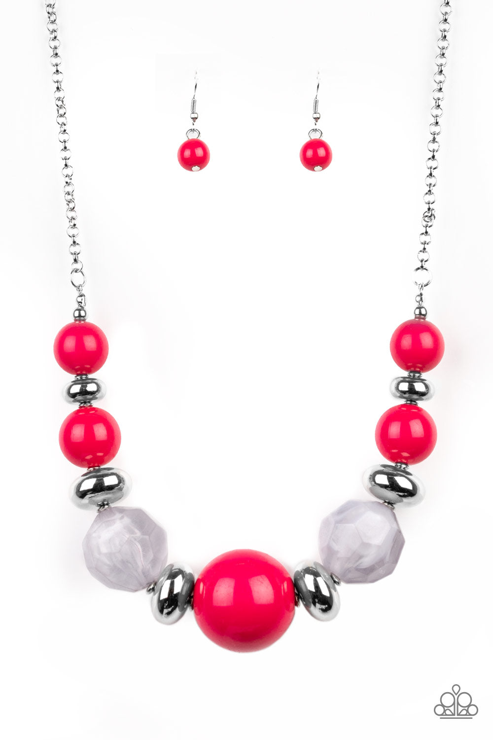 Daytime Drama Pink Necklace and Matching Earrings - A Diva Mentality 