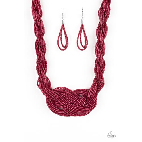 A Standing Ovation Paparazzi Red Seed Bead Necklace - Necklace
